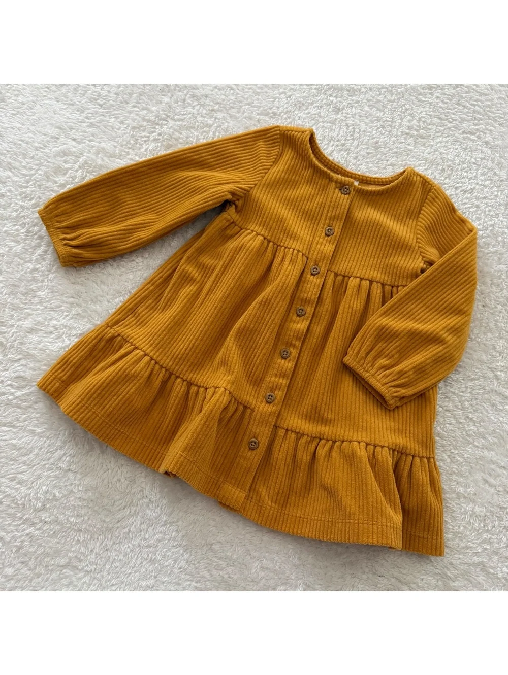 18m Corduroy Golden Yellow Dress
